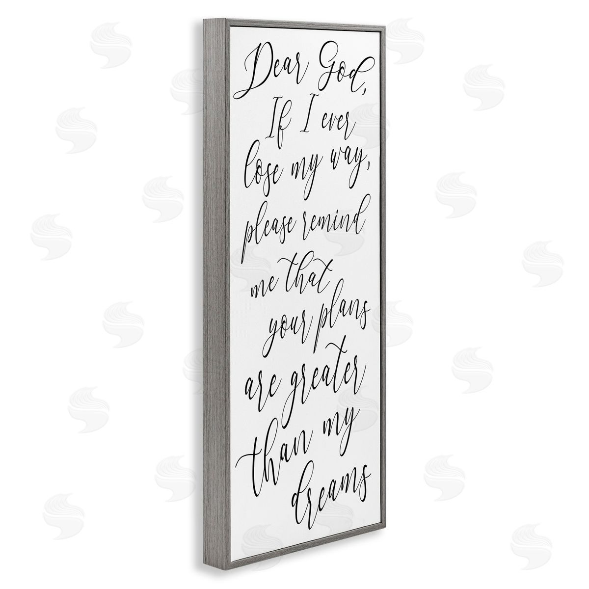Dear God Motivational Phrase Grey Frame Print Wall Art, Home Decor by Anna Quach