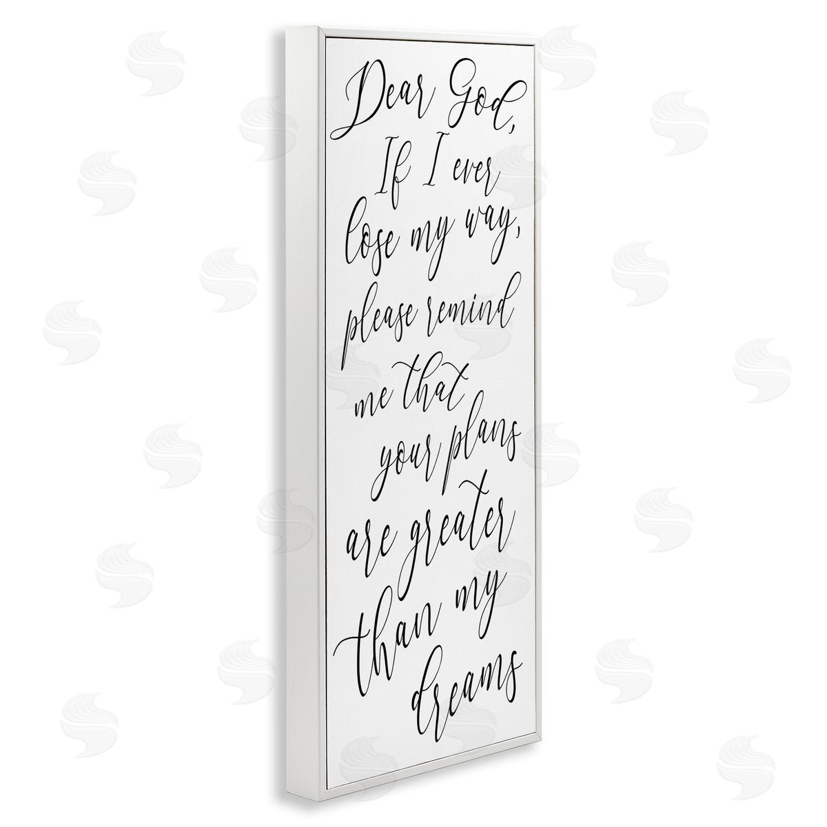 Dear God Motivational Phrase White Frame Print Wall Art, Home Decor by Anna Quach