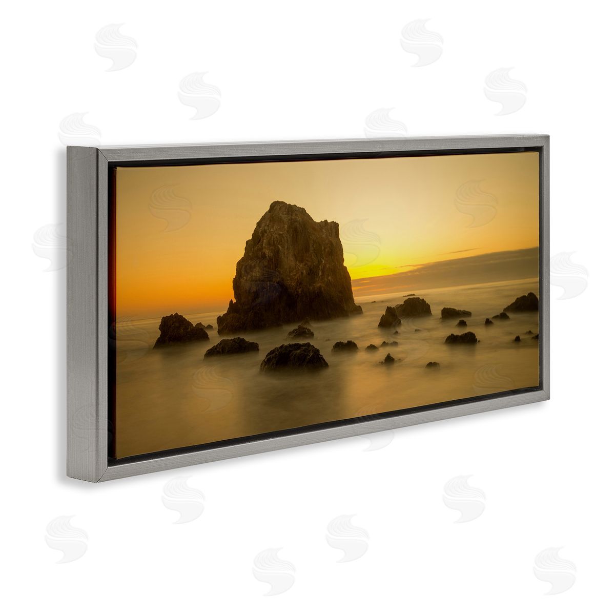 J.C. Leacock Rocky Beach Cliff Sunrise Warm Nautical Summer Horizon