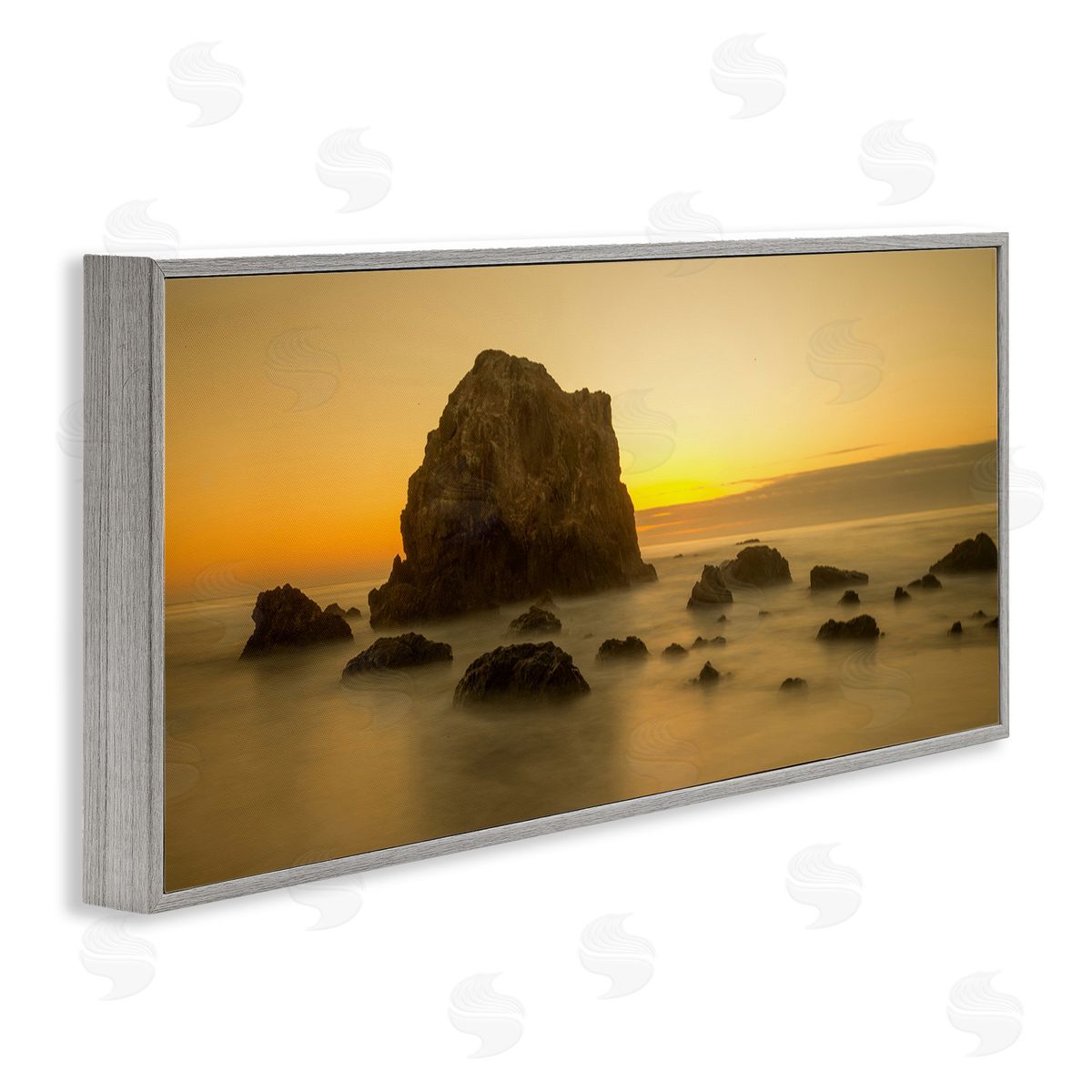 J.C. Leacock Rocky Beach Cliff Sunrise Warm Nautical Summer Horizon