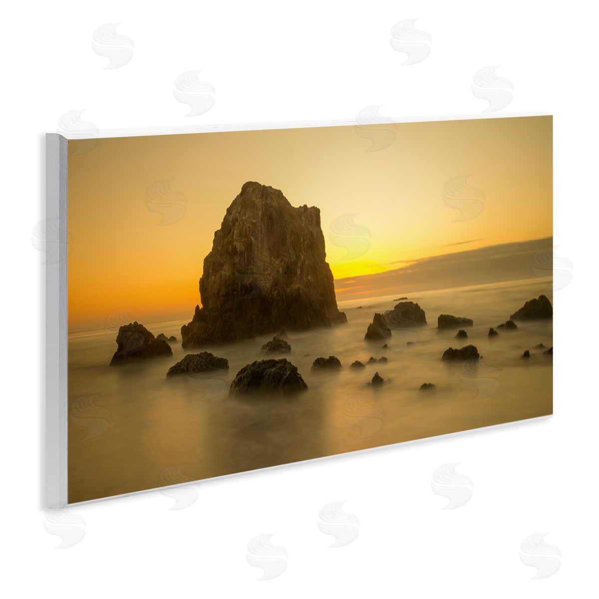J.C. Leacock Rocky Beach Cliff Sunrise Warm Nautical Summer Horizon