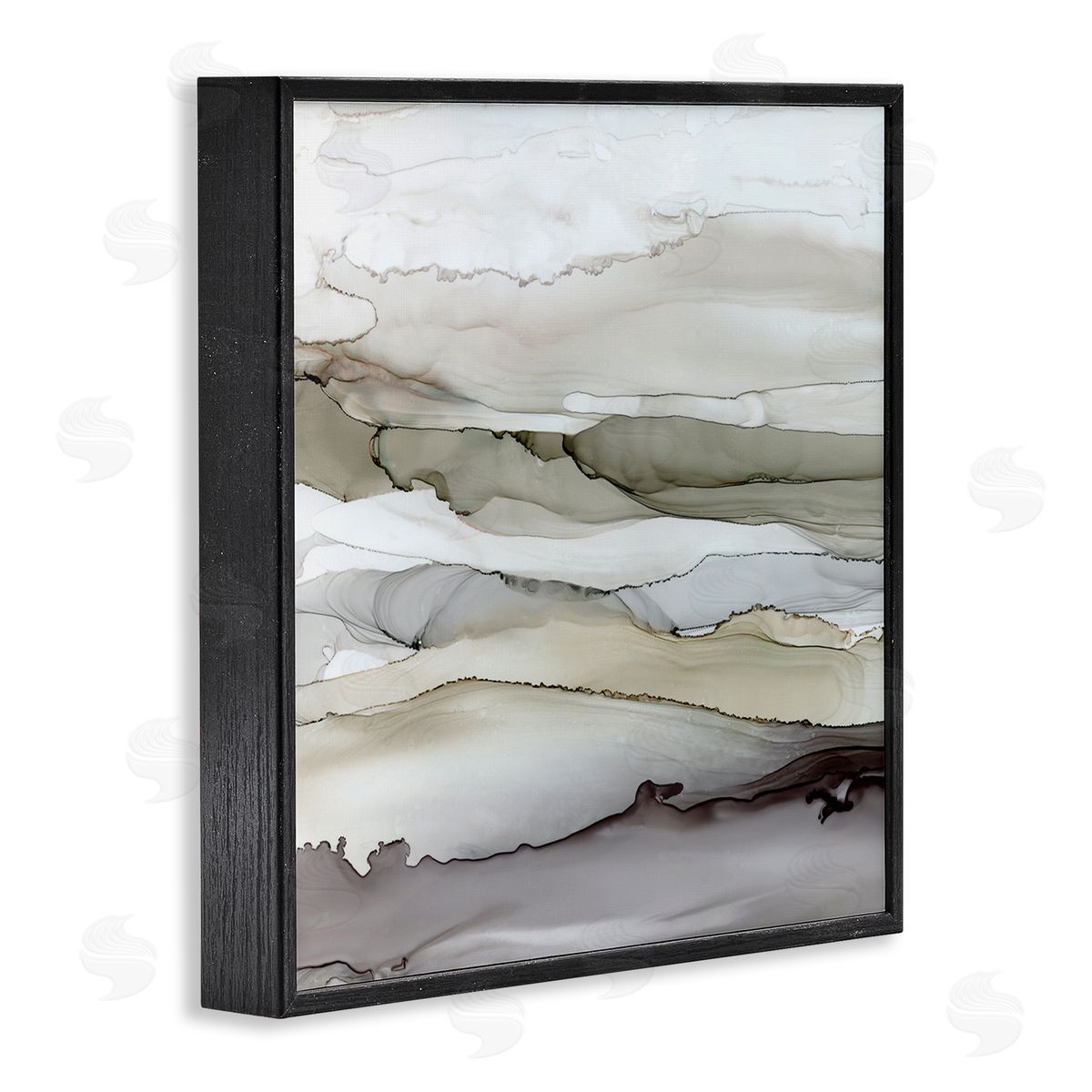 Carol Robinson Abstract Mountain Range Watercolor Interpretation Brown Grey Black Framed Glicee Wall Art Print