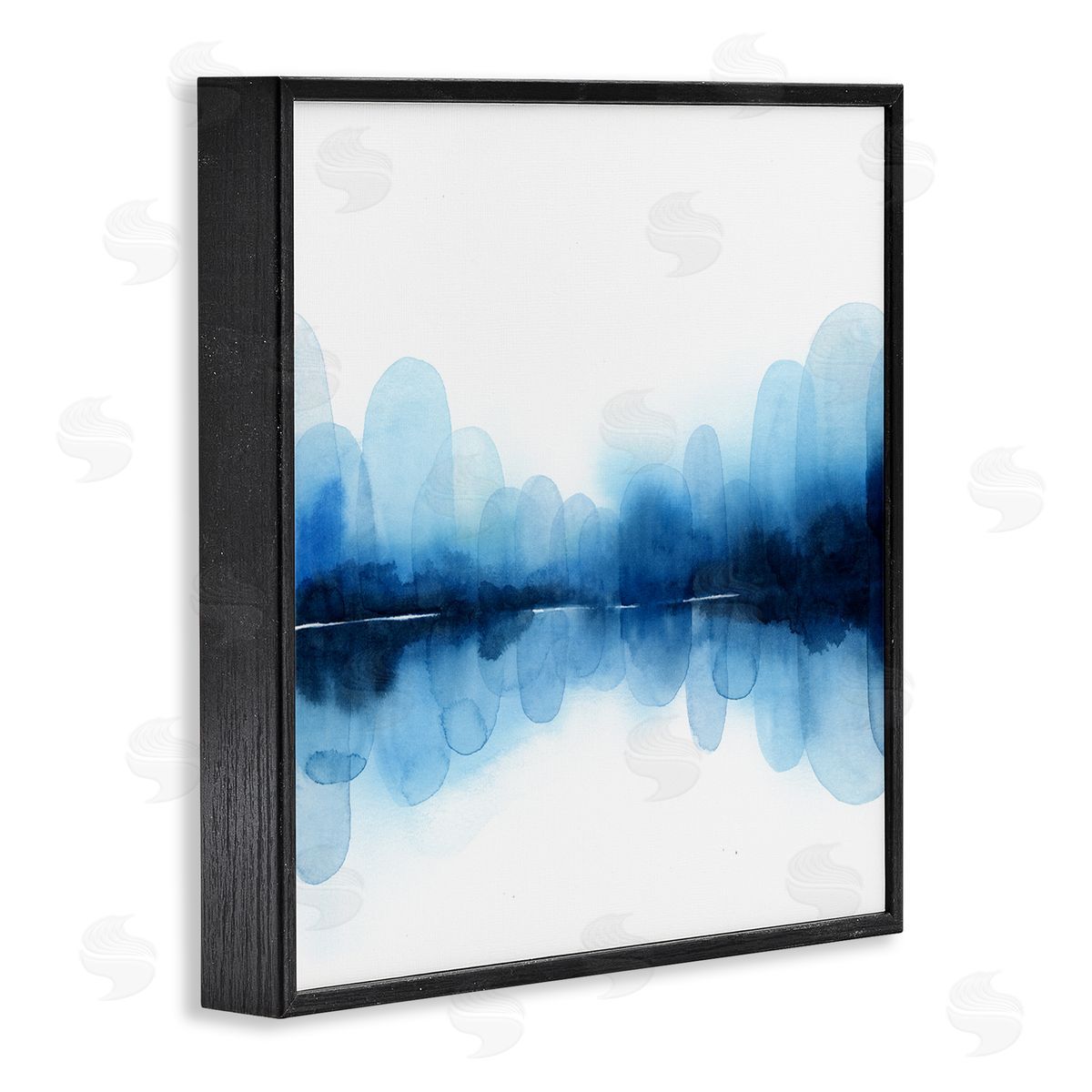 Grace Popp Reflecting Blue Arches Abstract Layered Shapes over White Black Framed Glicee Wall Art Print