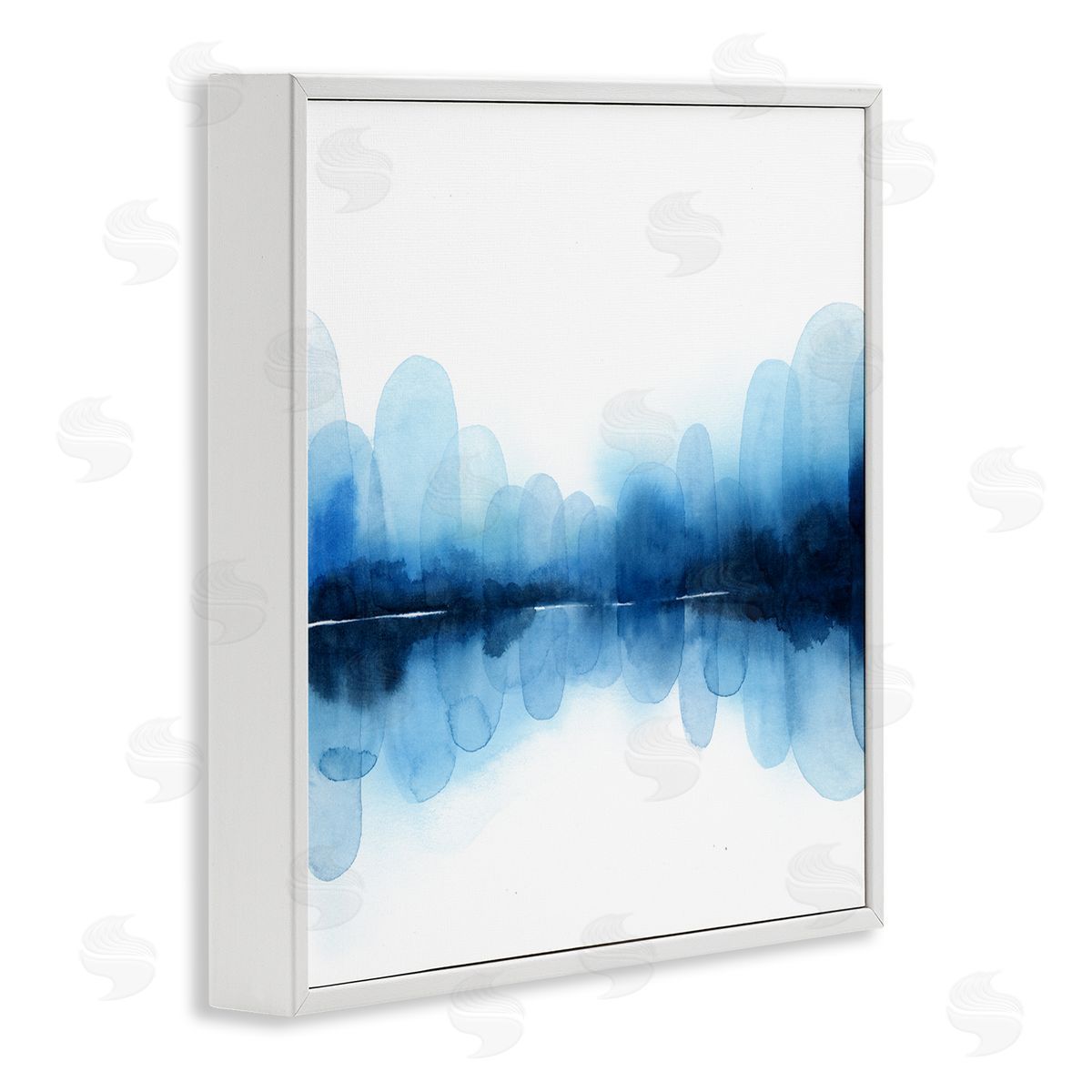 Grace Popp Reflecting Blue Arches Abstract Layered Shapes over White White Framed Glicee Wall Art Print
