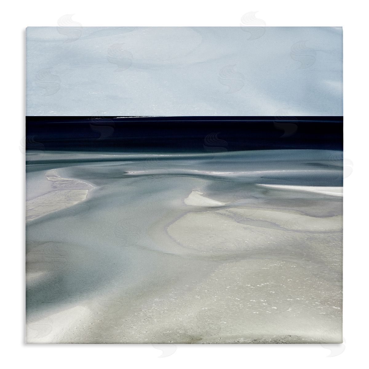 Danita Delimont Abstract Shallow Beach Tide Water Movement Soft Blues Stretched Canvas Wall Art Print