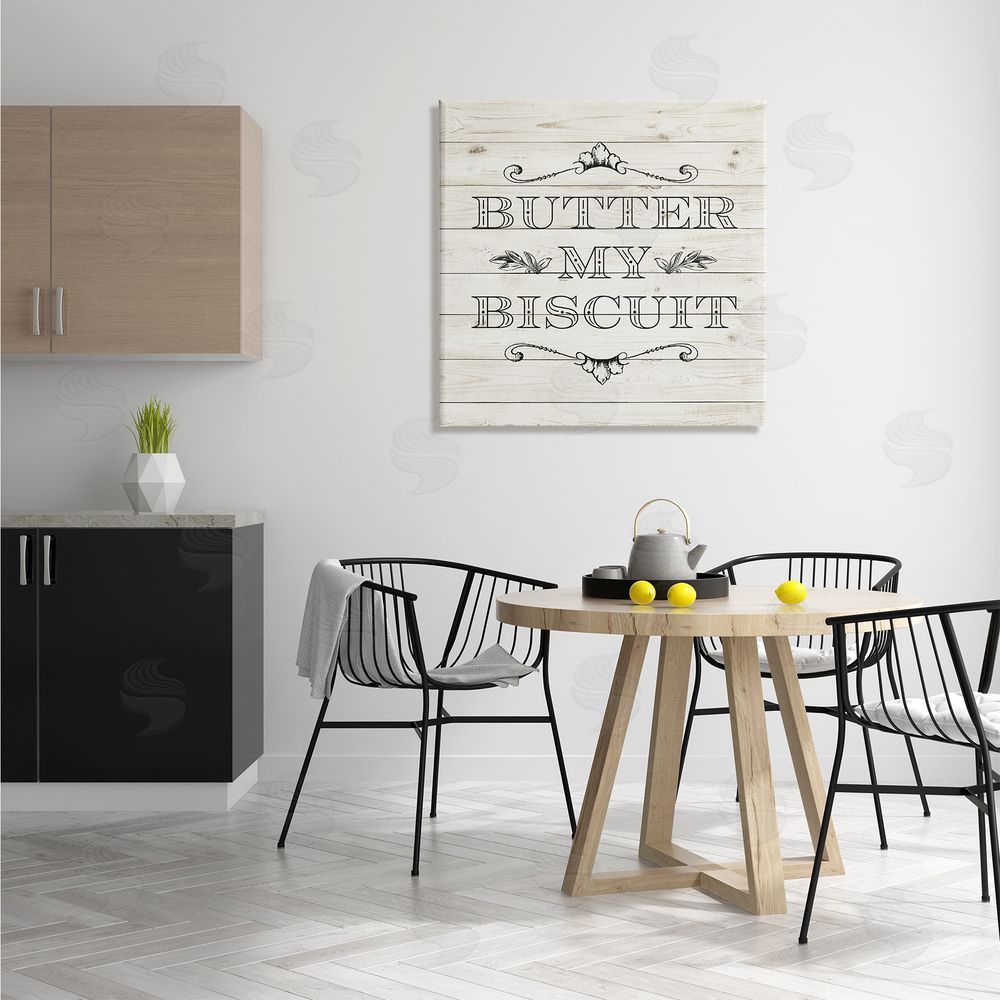SD Graphics Studio Butter My Biscuit Sign Charming Beige Country Pattern Canvas Wall Art in Room