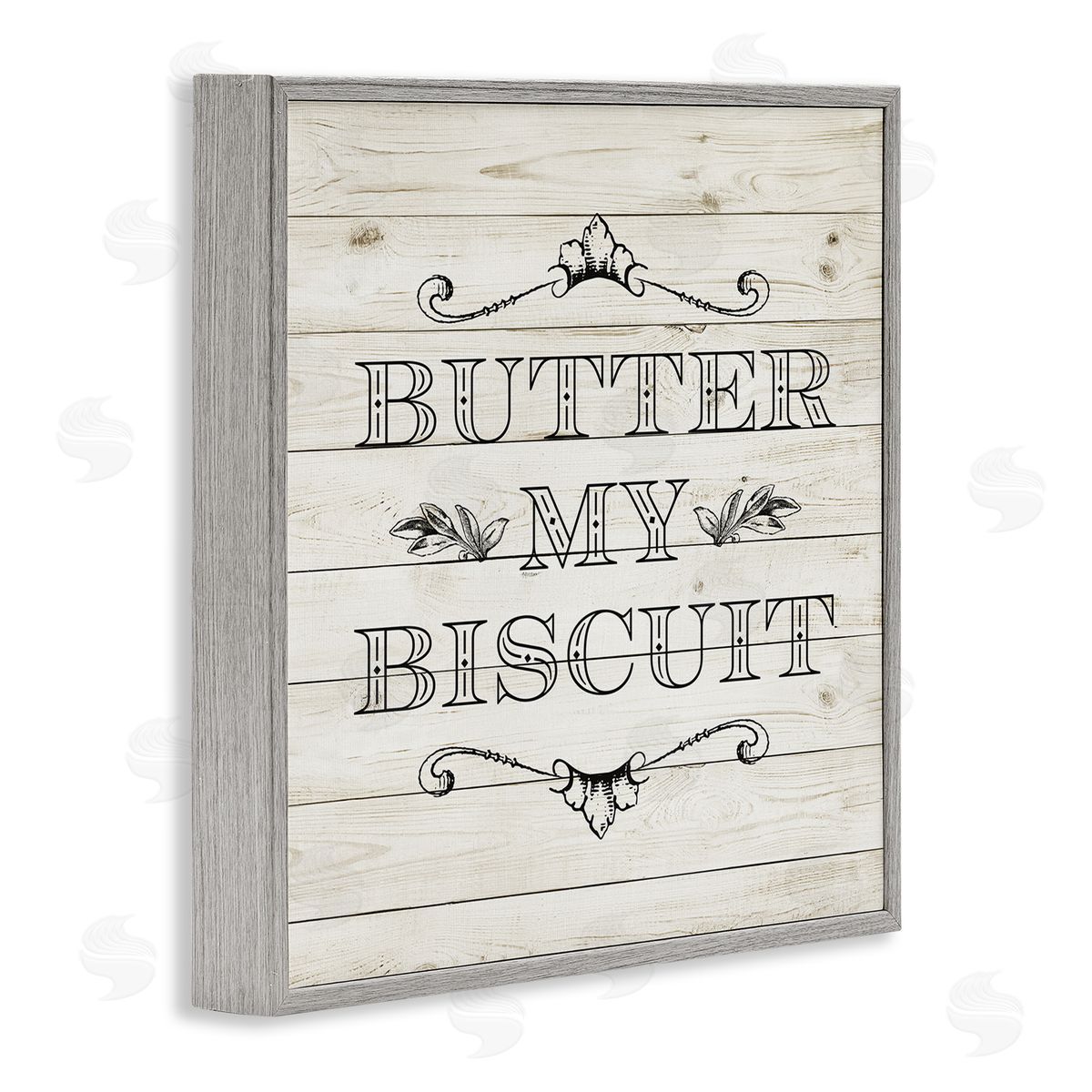 SD Graphics Studio Butter My Biscuit Sign Charming Beige Country Pattern Gray Framed Glicee Wall Art Print