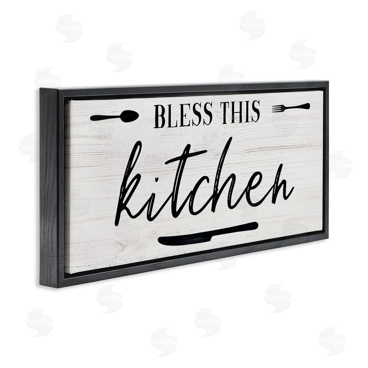 Natalie Carpentieri Bless This Kitchen Phrase Minimal Typography Fork Knife