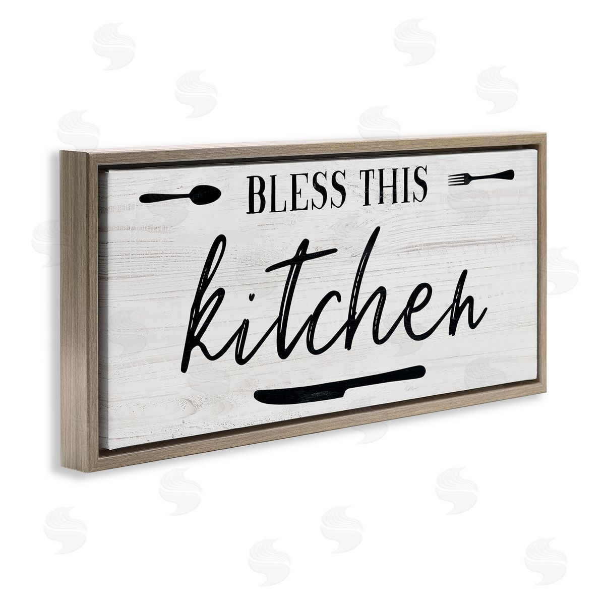 Natalie Carpentieri Bless This Kitchen Phrase Minimal Typography Fork Knife