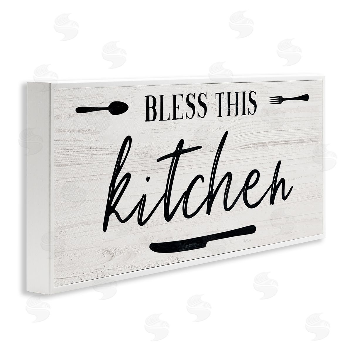 Natalie Carpentieri Bless This Kitchen Phrase Minimal Typography Fork Knife
