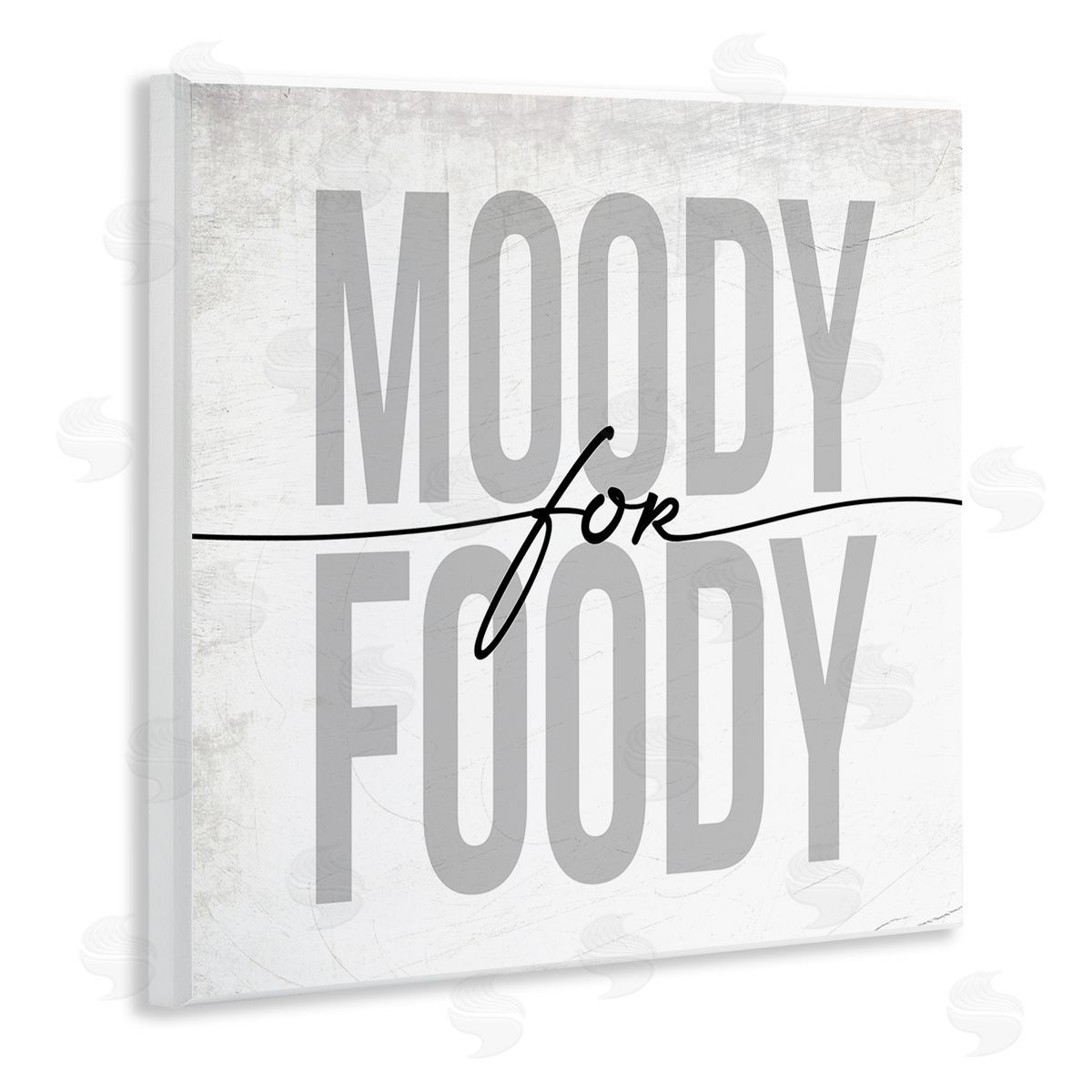 Stupell Studio Moody for Foody Phrase Minimal Kitchen Text Wooden Wall Plaque Art Print