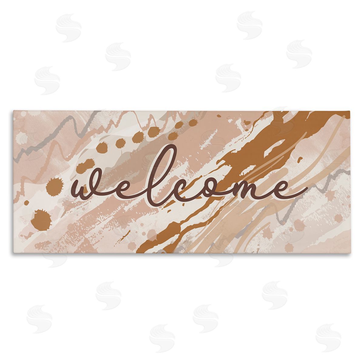 Jennifer Ellory Welcome Greeting Sign Abstract Geode Pattern Warm Tones