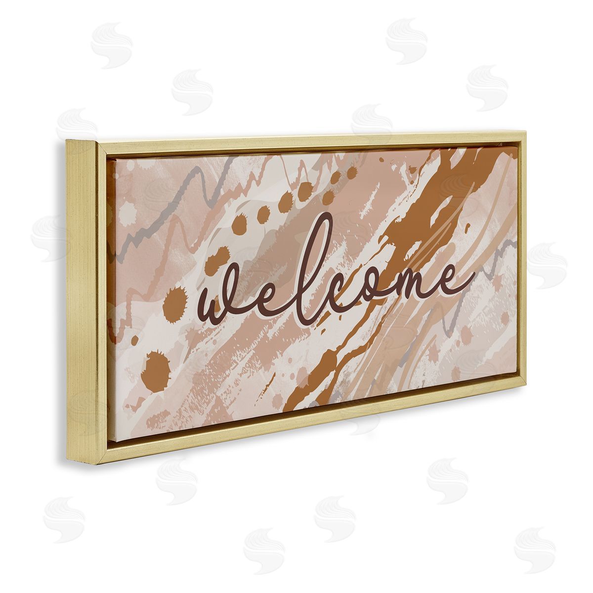 Jennifer Ellory Welcome Greeting Sign Abstract Geode Pattern Warm Tones