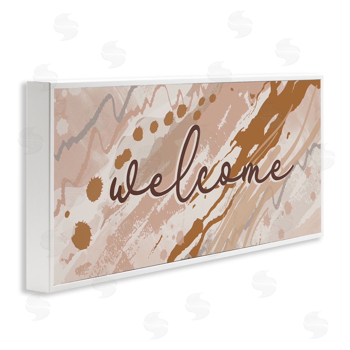 Jennifer Ellory Welcome Greeting Sign Abstract Geode Pattern Warm Tones