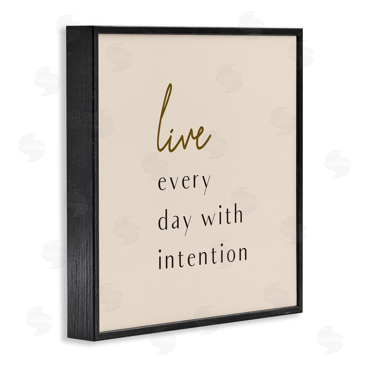 Birch & Ink Live Every Day With Intention Phrase Modern Typography Black Framed Glicee Wall Art Print
