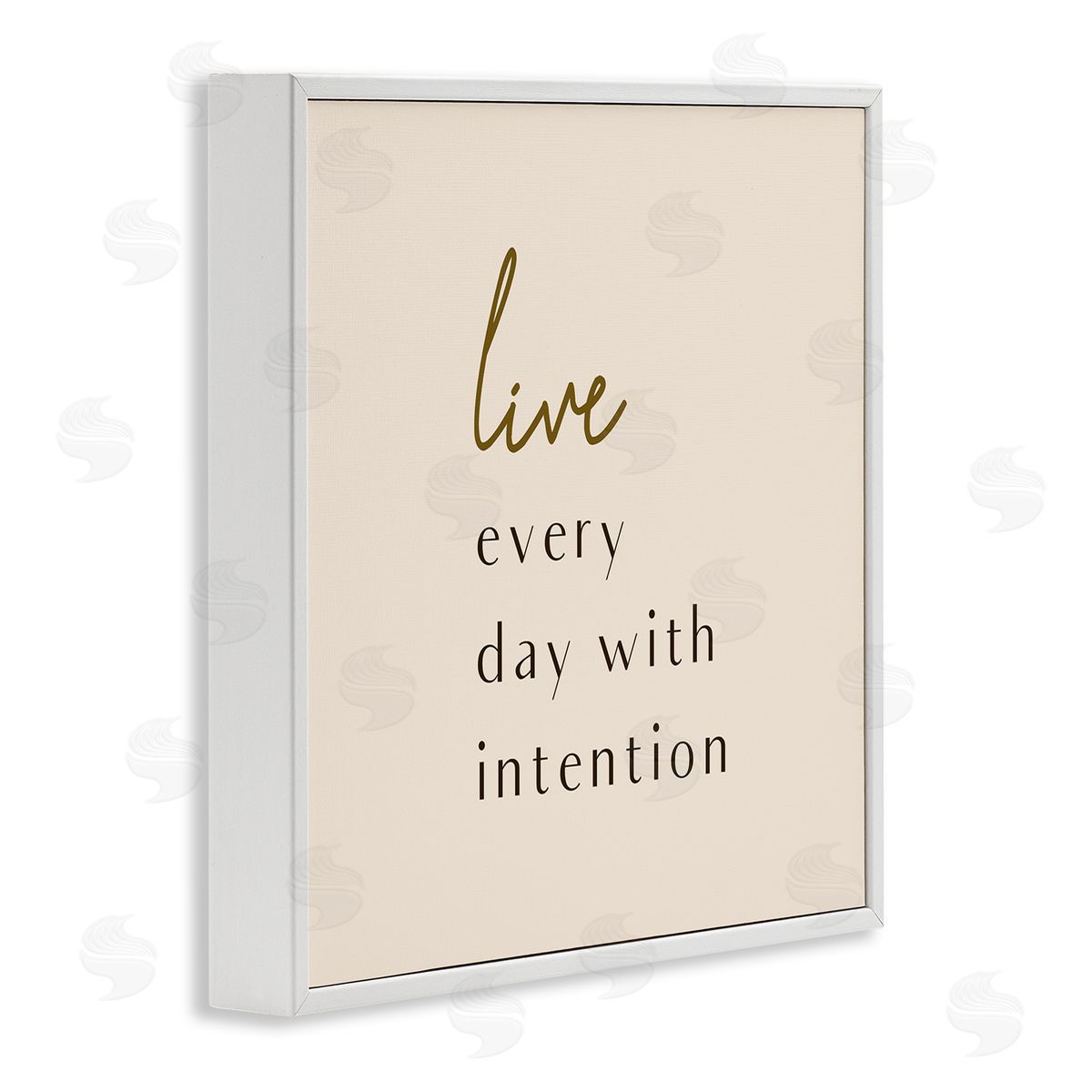 Birch & Ink Live Every Day With Intention Phrase Modern Typography White Framed Glicee Wall Art Print