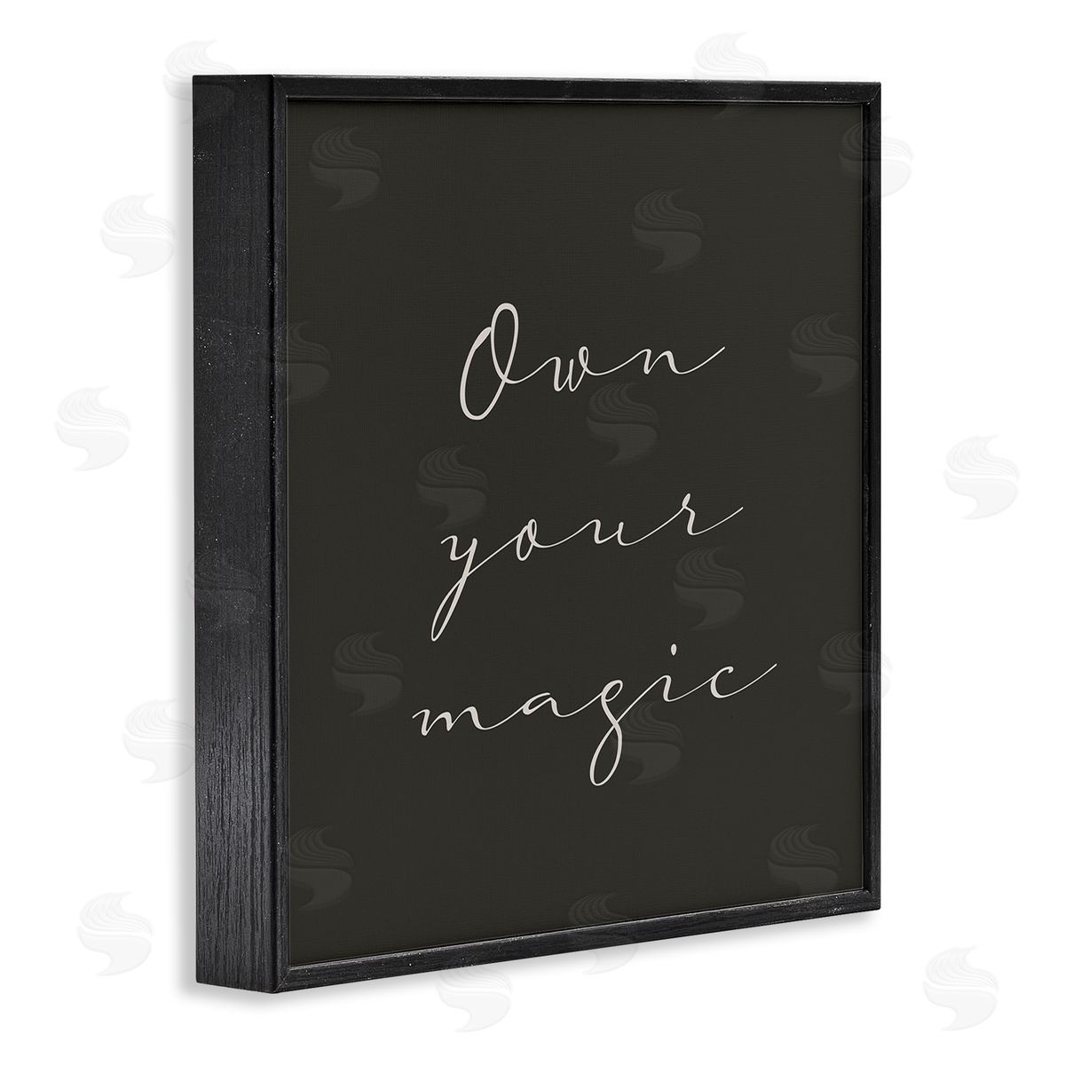 Birch & Ink Own Your Magic Phrase Minimal Cursive Typography Black Framed Glicee Wall Art Print
