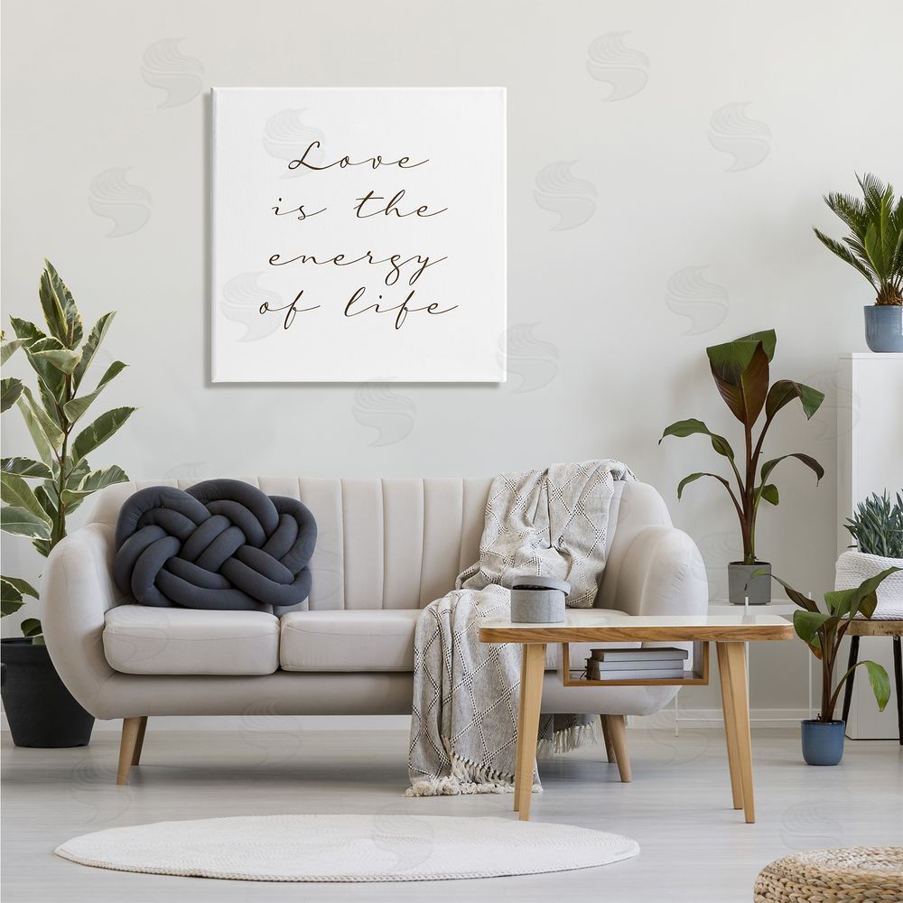 Birch & Ink Love Is Energy of Life Phrase Motivational Romantic Canvas Wall Art in Room