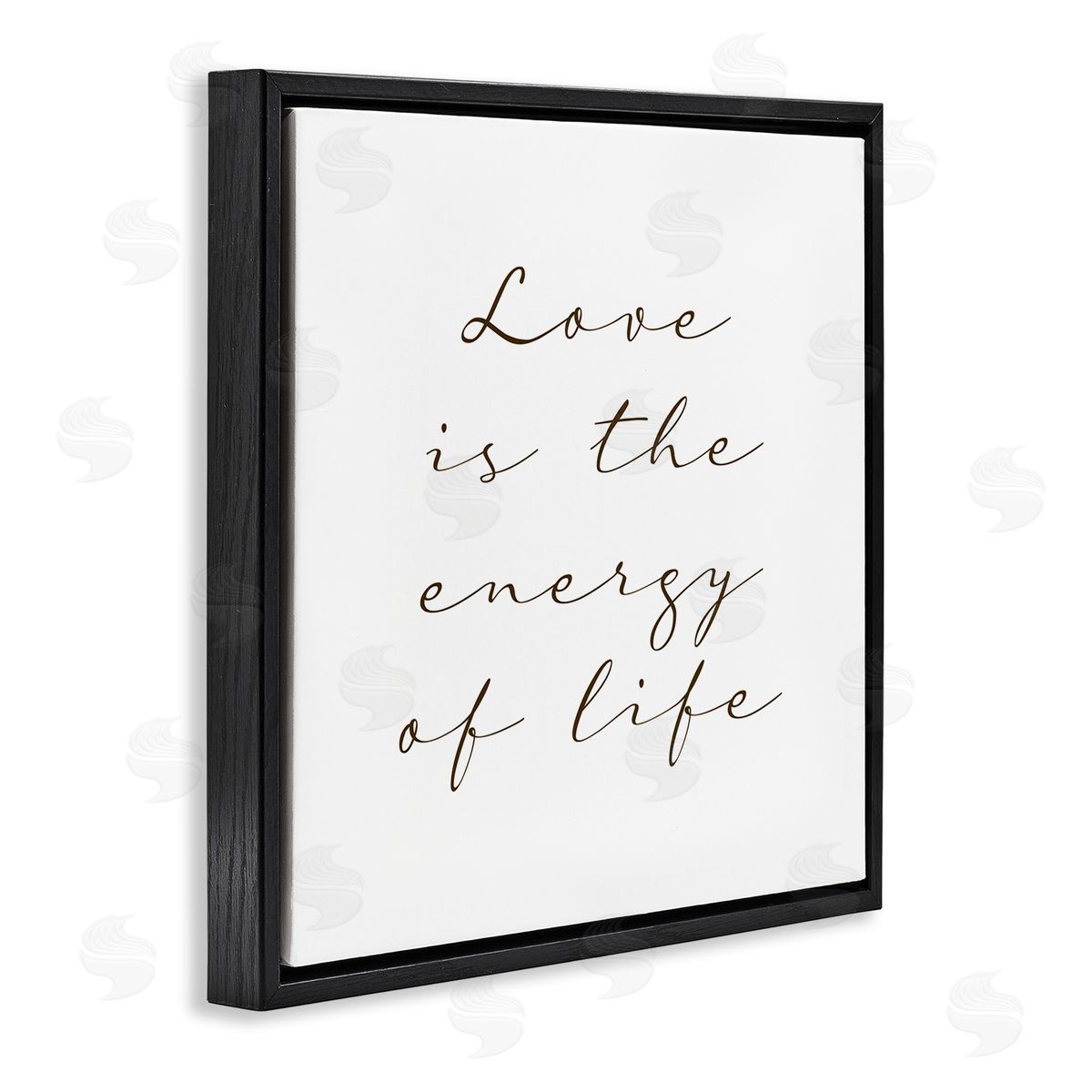 Birch & Ink Love Is Energy of Life Phrase Motivational Romantic Black Floating Frame Canvas Wall Art Print