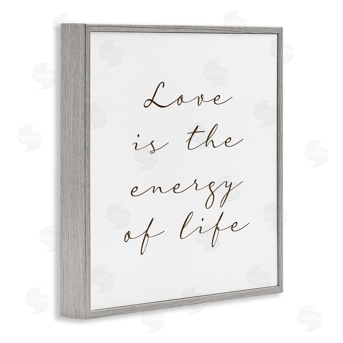 Birch & Ink Love Is Energy of Life Phrase Motivational Romantic Gray Framed Glicee Wall Art Print