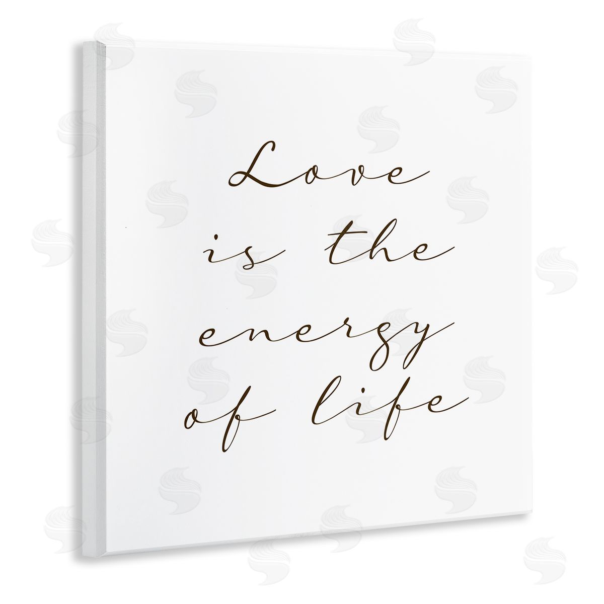 Birch & Ink Love Is Energy of Life Phrase Motivational Romantic Wooden Wall Plaque Art Print