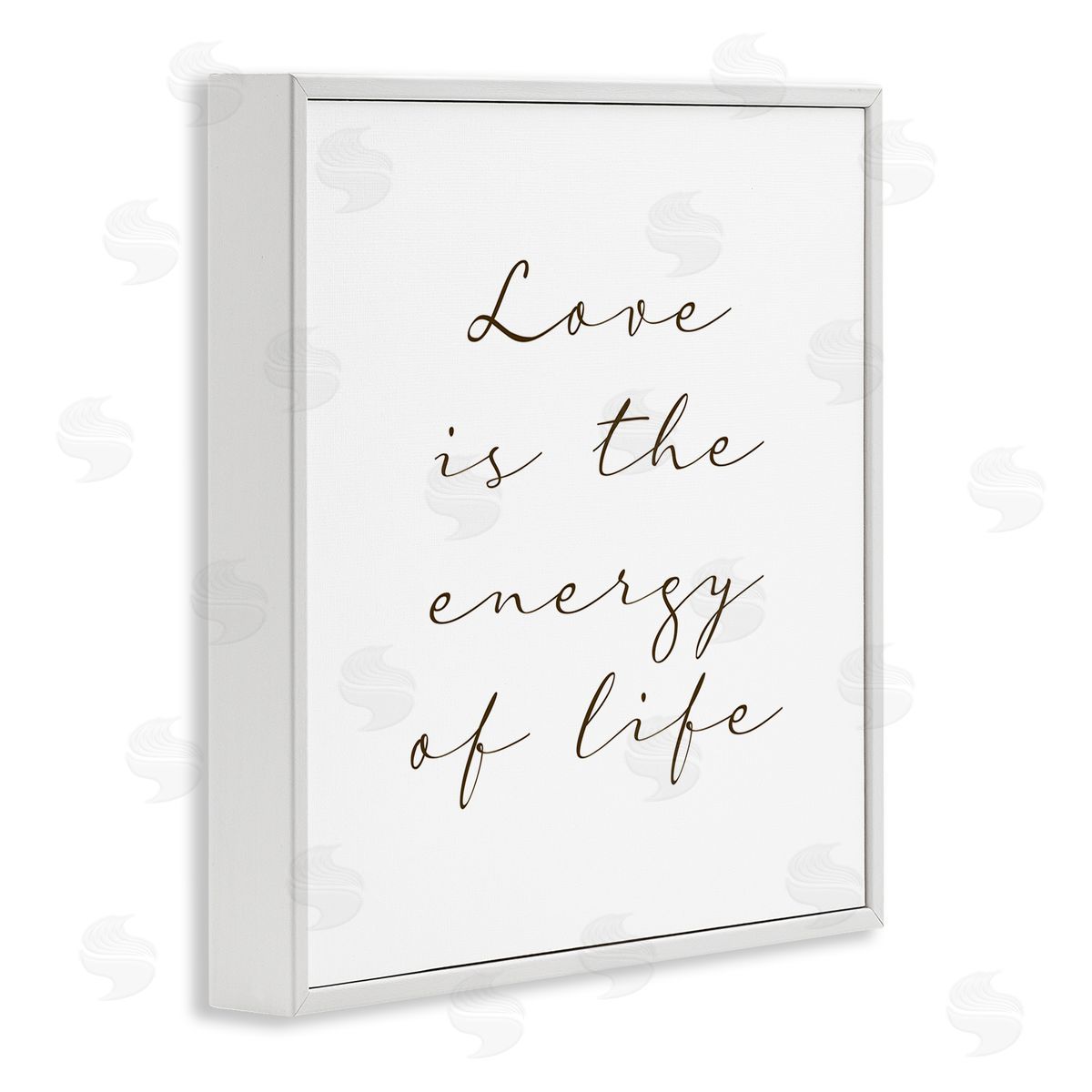Birch & Ink Love Is Energy of Life Phrase Motivational Romantic White Framed Glicee Wall Art Print
