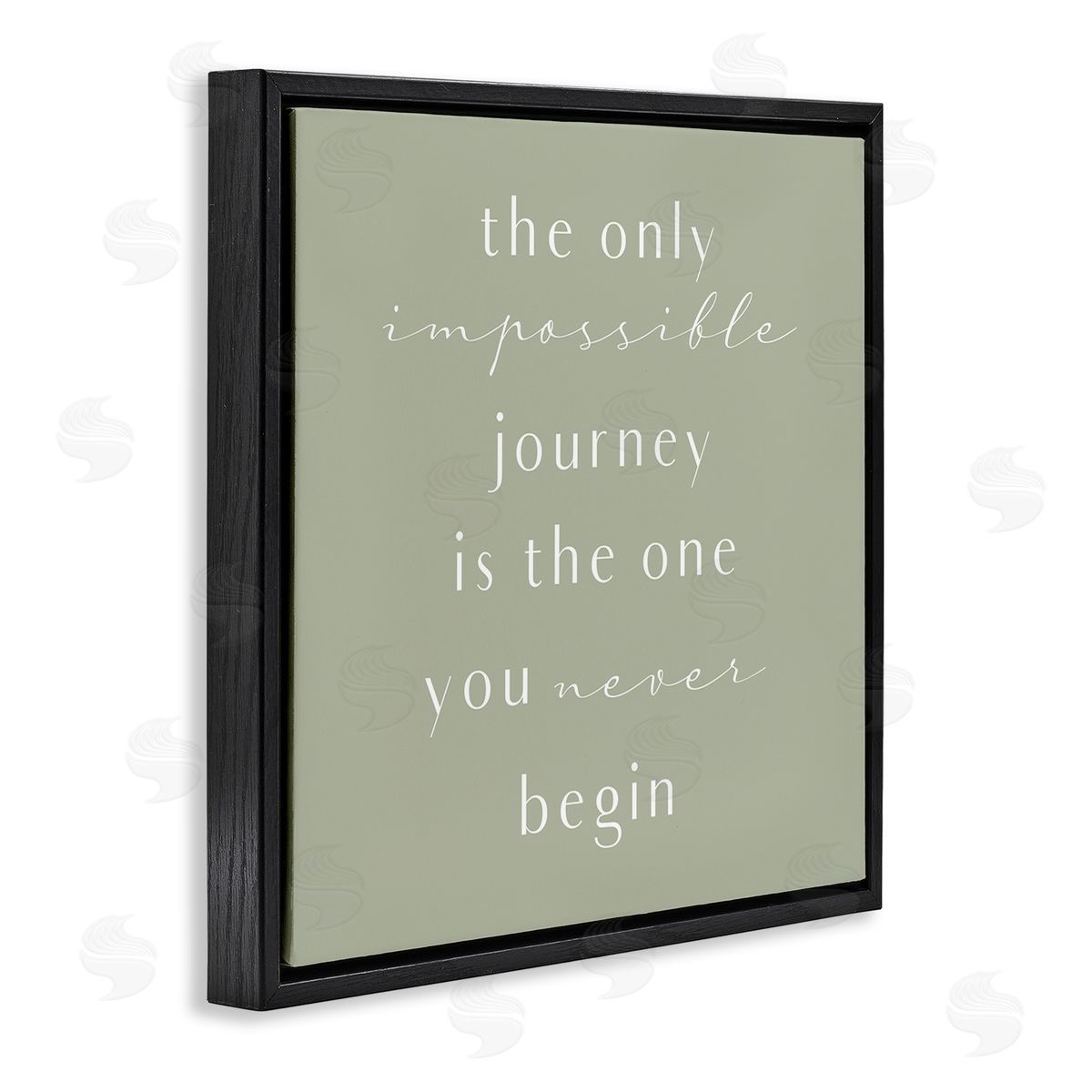 Birch & Ink Impossible Journey Is One You Never Begin Phrase Black Floating Frame Canvas Wall Art Print