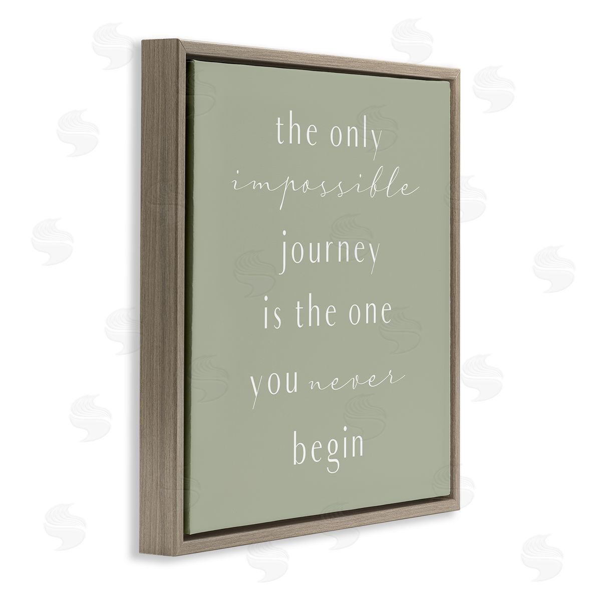 Birch & Ink Impossible Journey Is One You Never Begin Phrase Brown Floating Frame Canvas Wall Art Print