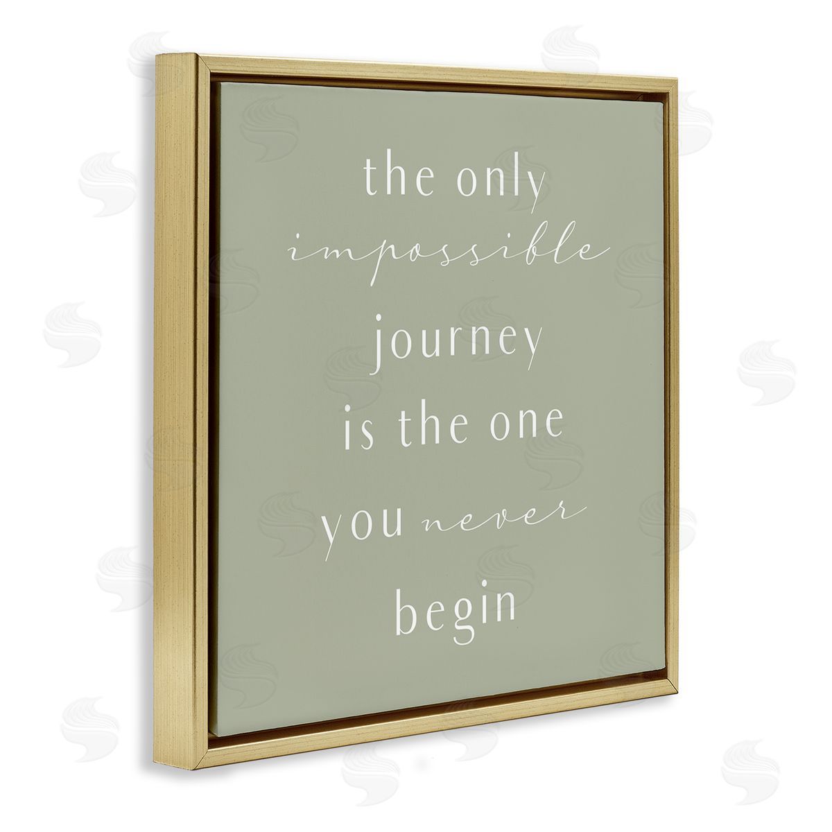 Birch & Ink Impossible Journey Is One You Never Begin Phrase Gold Floating Frame Canvas Wall Art Print
