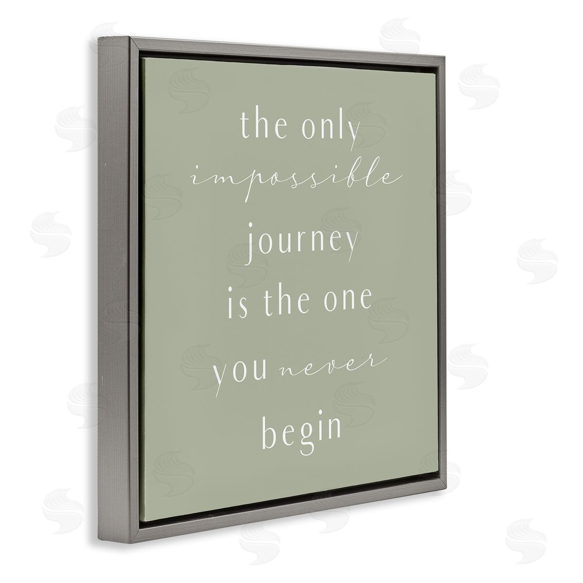 Birch & Ink Impossible Journey Is One You Never Begin Phrase Gray Floating Frame Canvas Wall Art Print