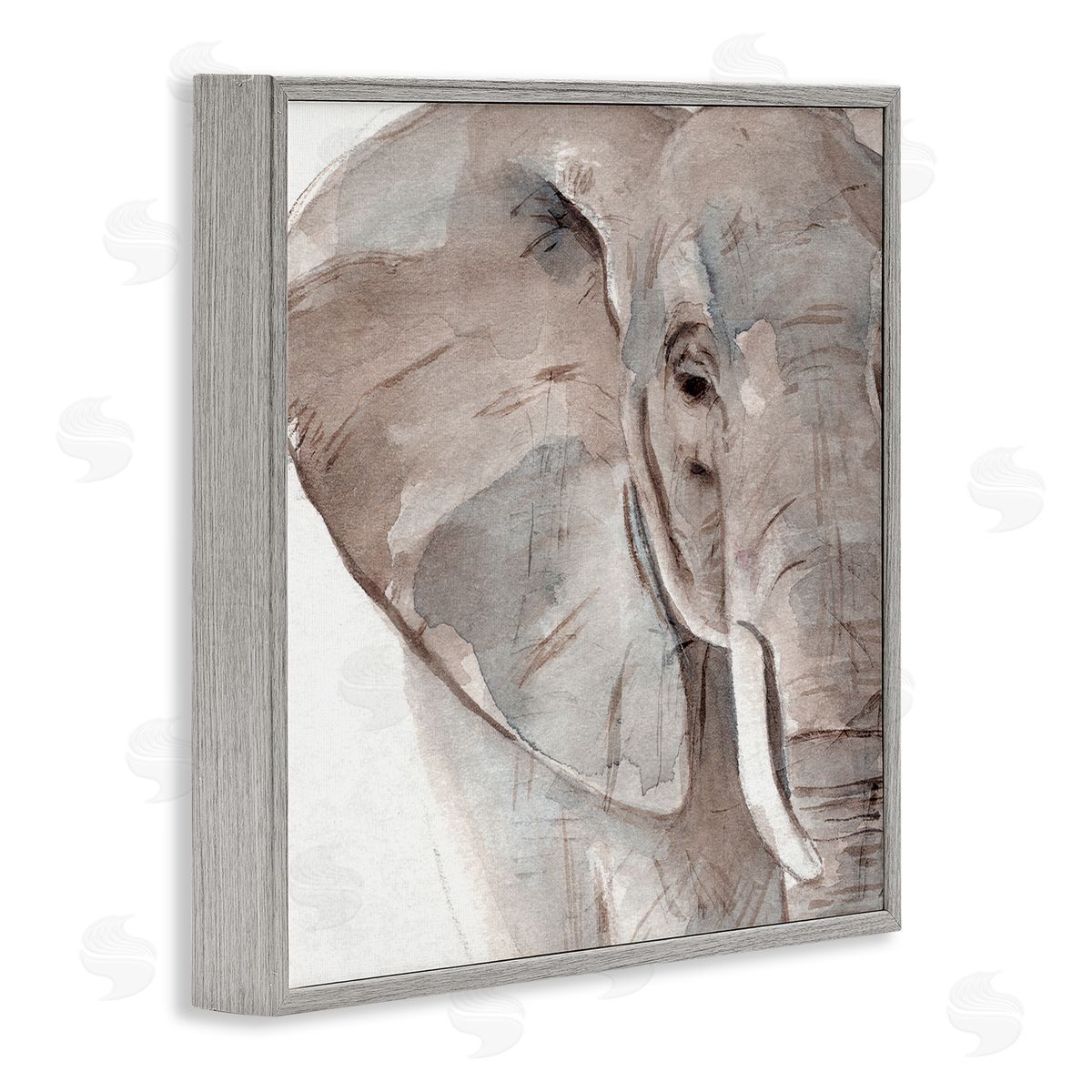 Annie Warren Elephant Ear Animal Portrait Small Husks Grey Wrinkles Gray Framed Glicee Wall Art Print