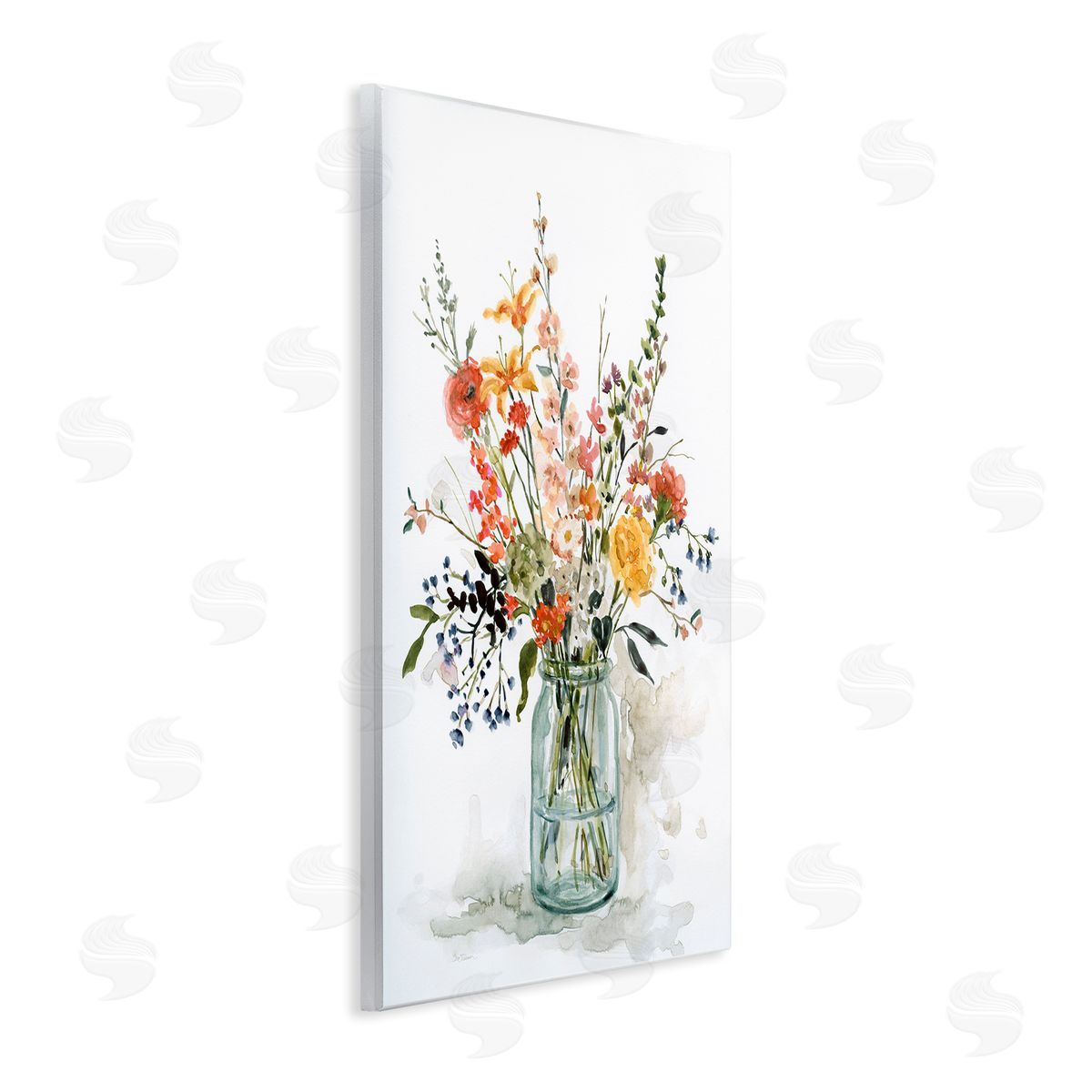 Warm Summer Floral Bouquet Wood Plaque Wall Art, Home Decor by Carol Robinson