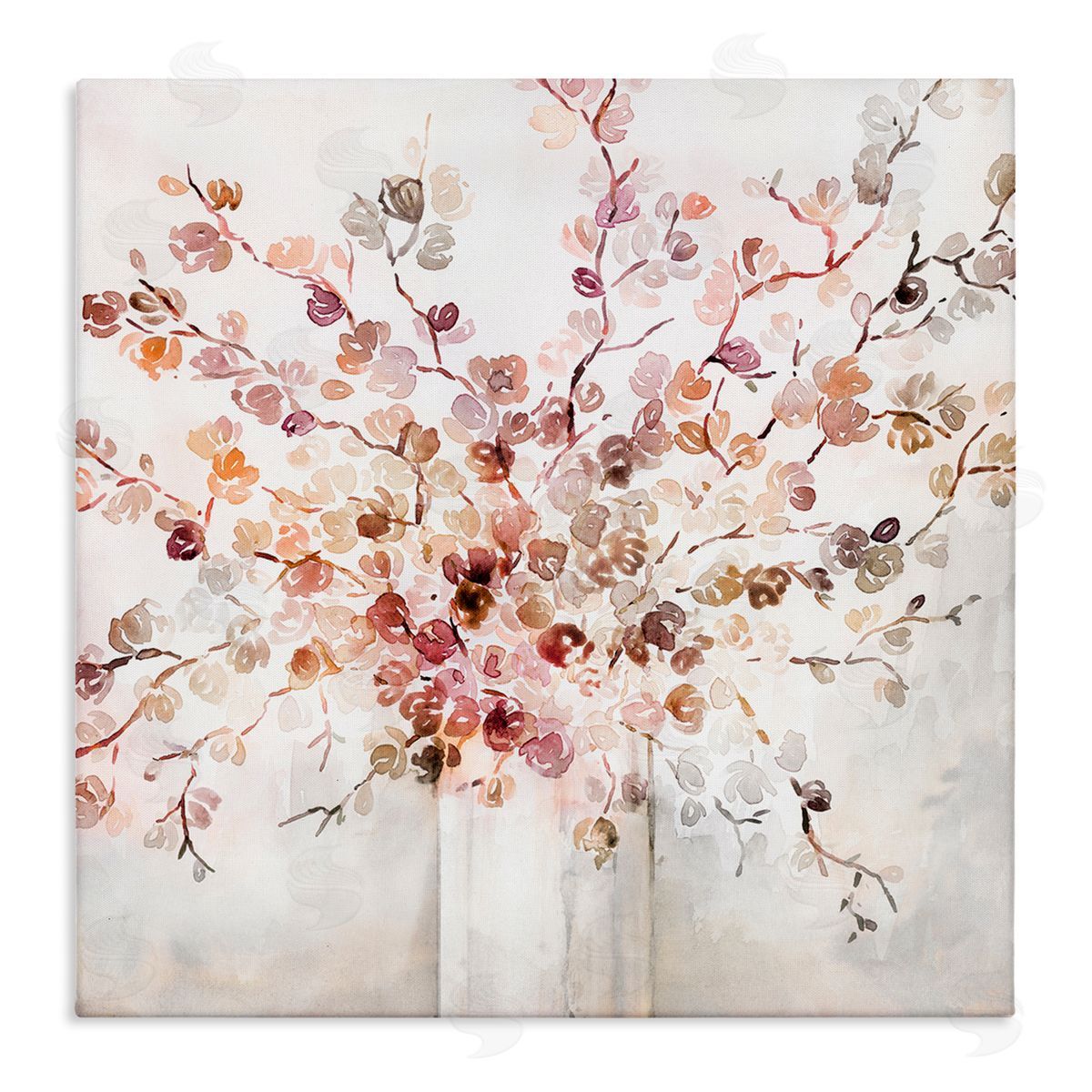 Abstract Warm Floral Vines Canvas Wall Art, Home Decor by Kristen Brockmon