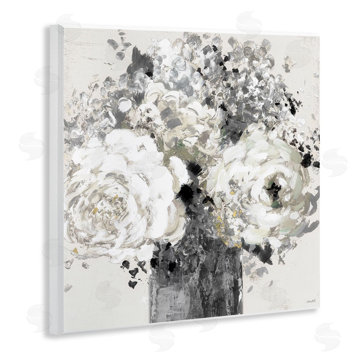 Bold Abstract Floral Arrangement Wood Plaque Wall Art, Home Decor by Lanie Loreth