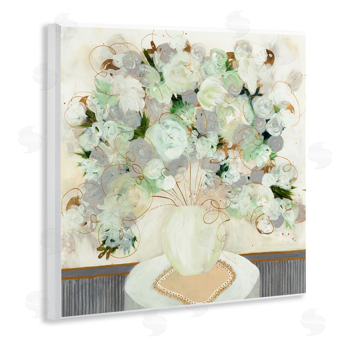 Ruth Fromstein Whimsical Abstract Floral Arrangement Playful Flower Still Life Wooden Wall Plaque Art Print