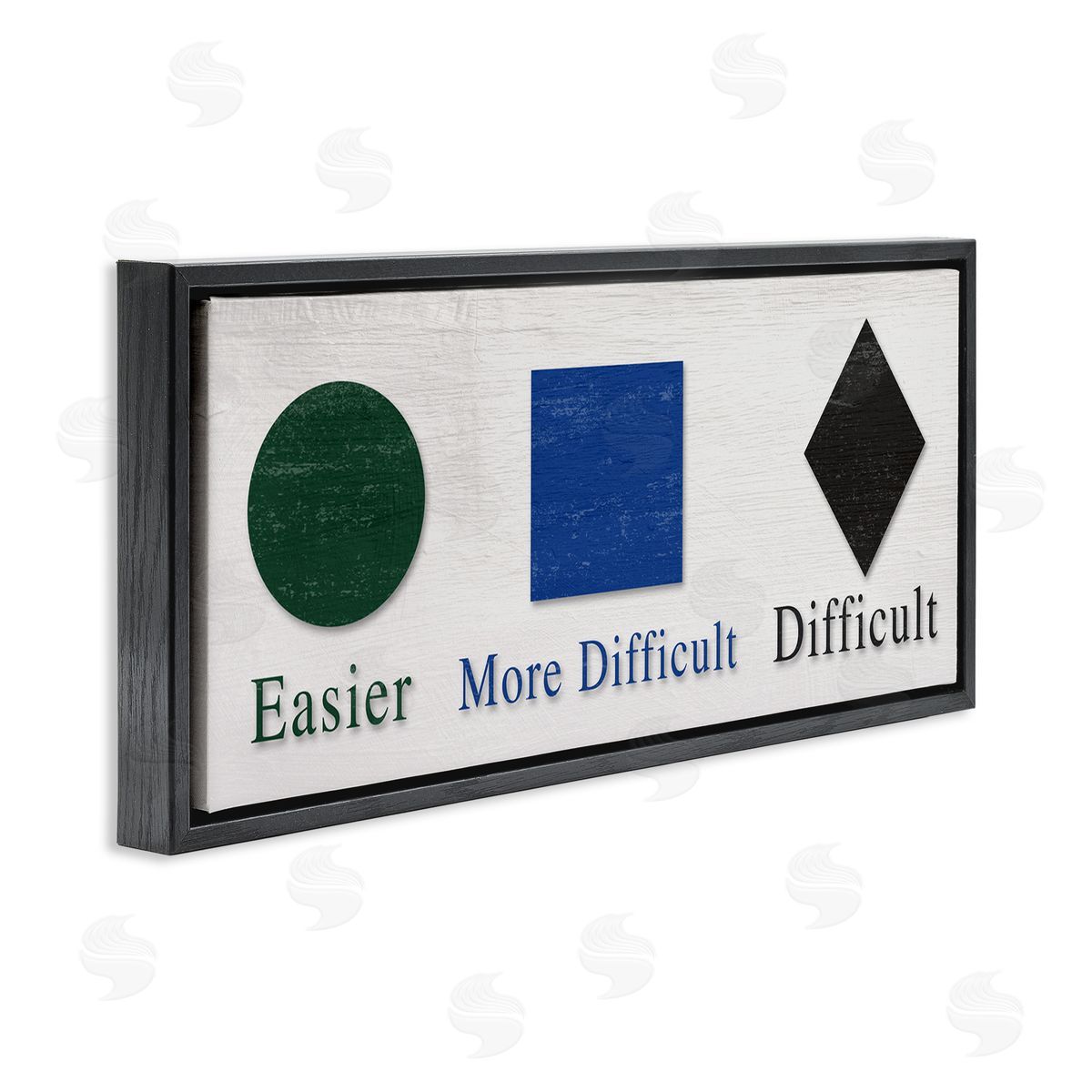 Stupell Studio Ski Mountain Symbols Easy Green Difficult Black Diamond