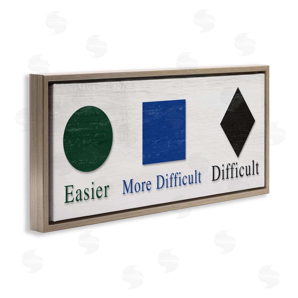 Stupell Studio Ski Mountain Symbols Easy Green Difficult Black Diamond