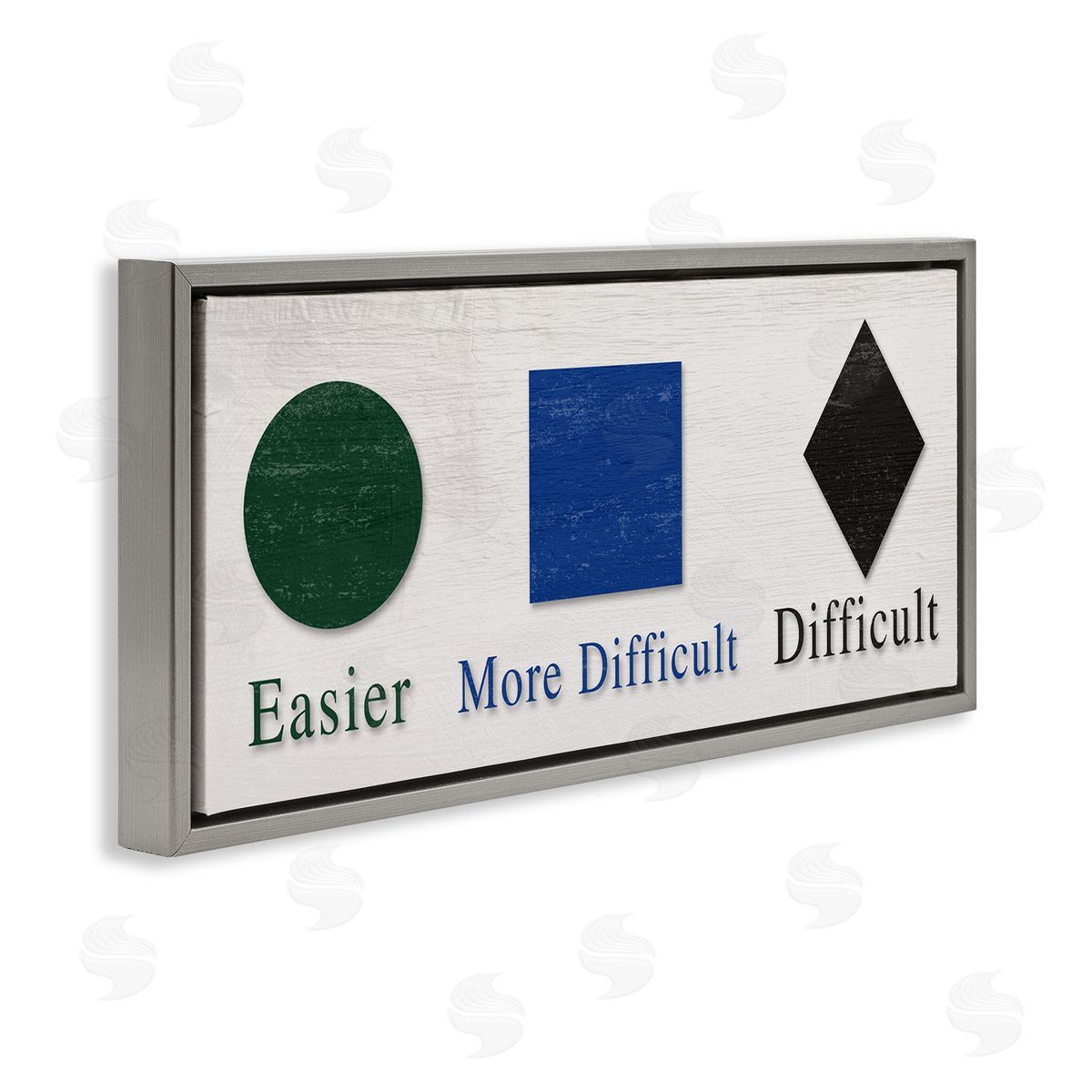 Stupell Studio Ski Mountain Symbols Easy Green Difficult Black Diamond