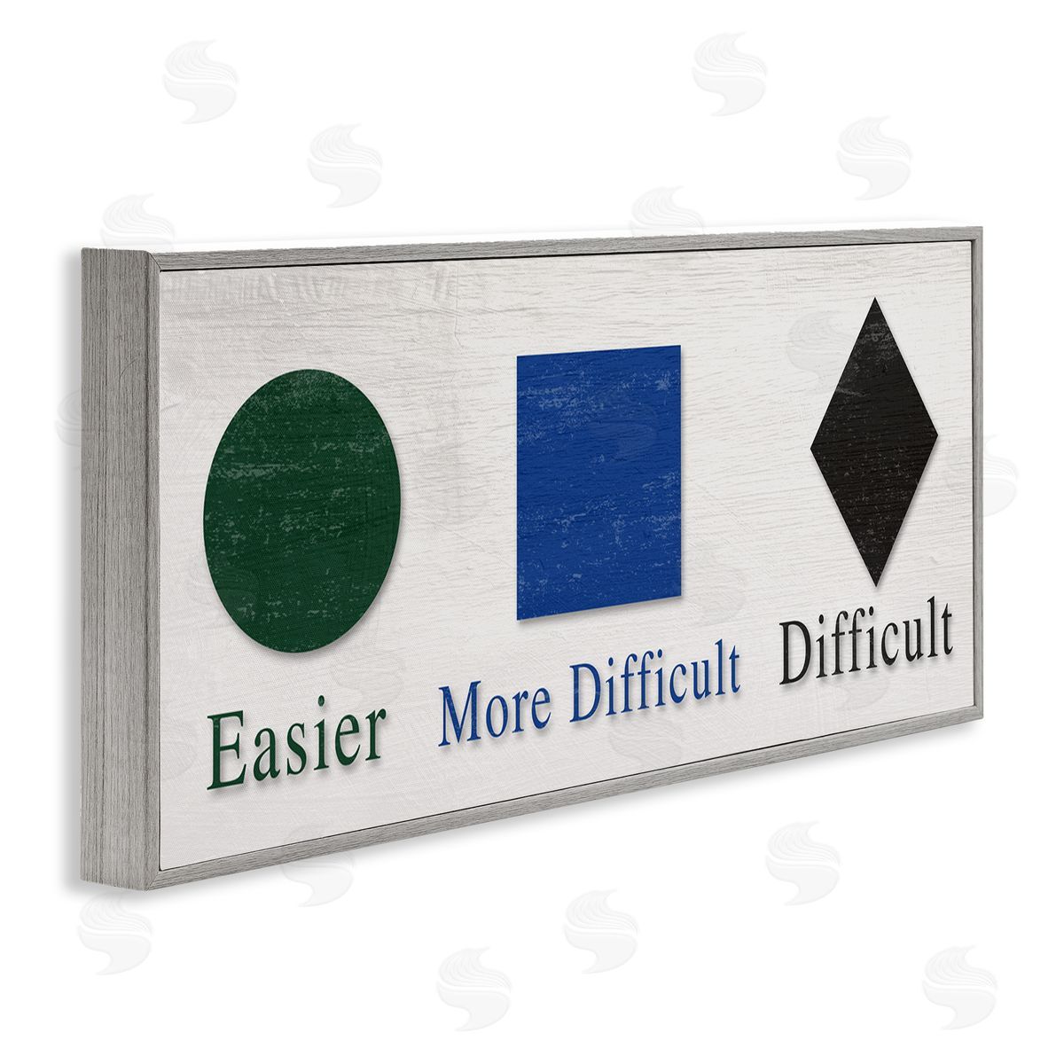 Stupell Studio Ski Mountain Symbols Easy Green Difficult Black Diamond