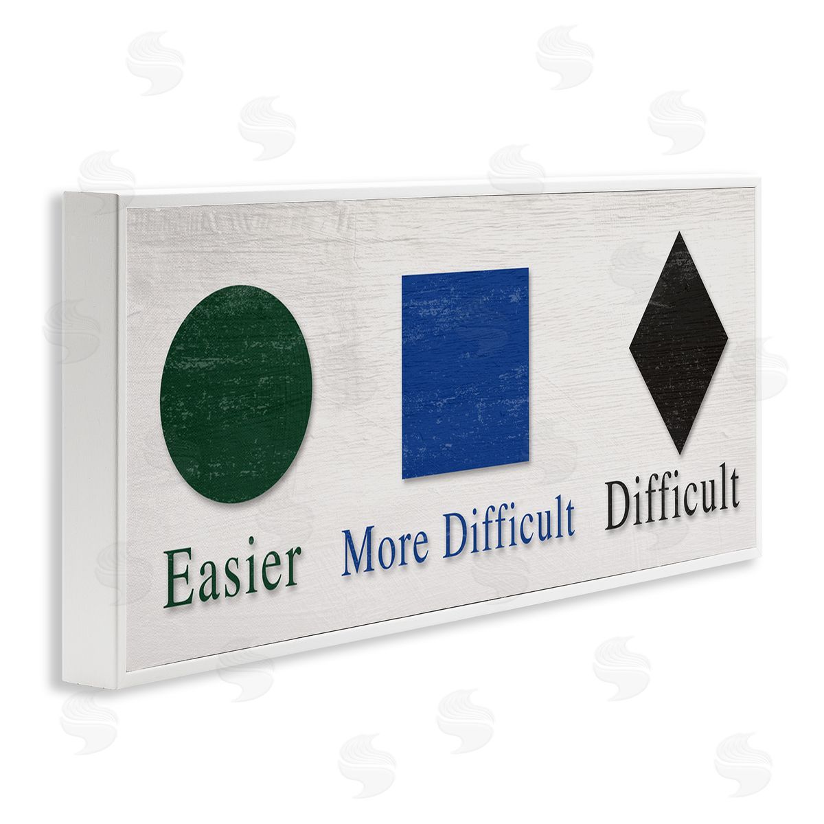 Stupell Studio Ski Mountain Symbols Easy Green Difficult Black Diamond