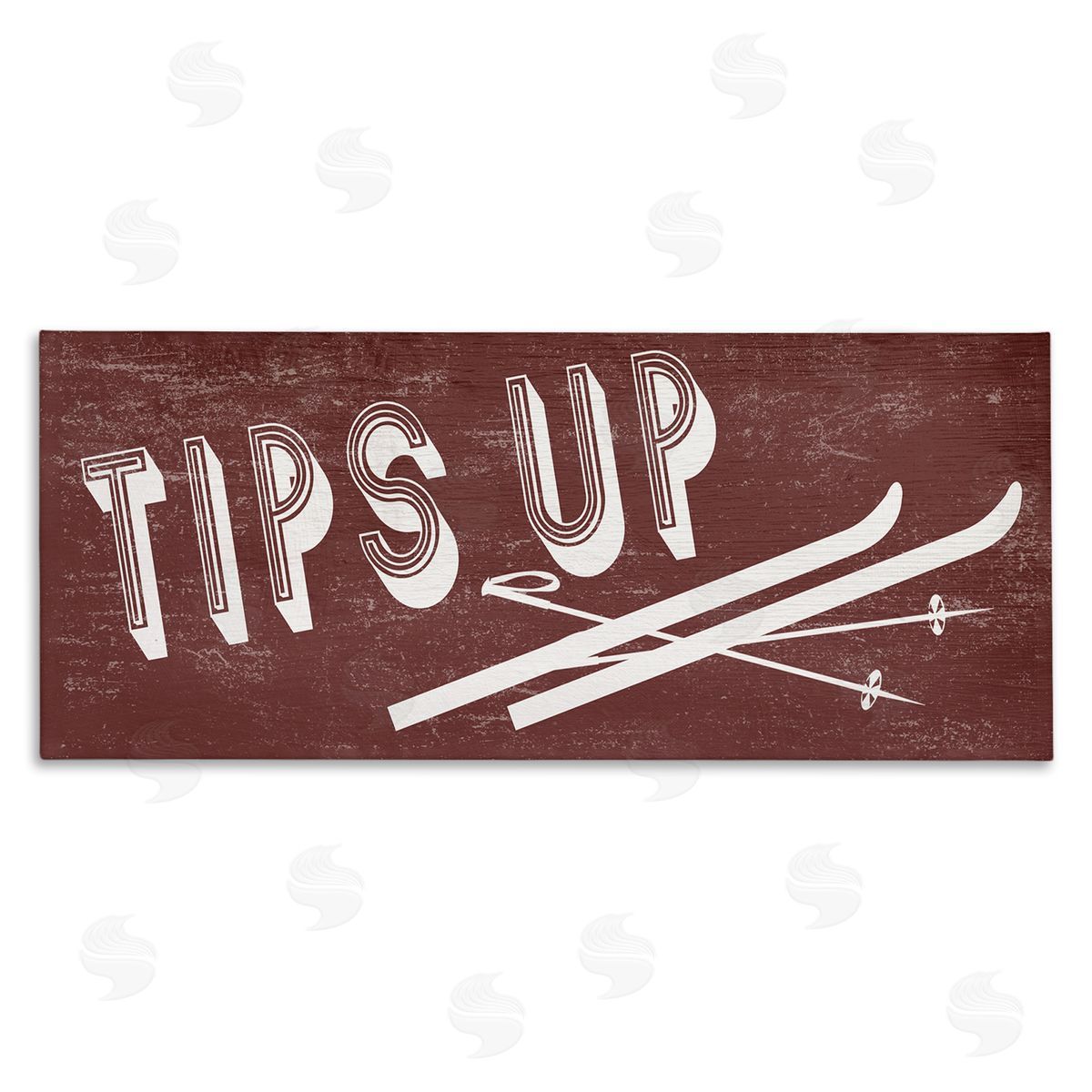 Stupell Studio Tips Up Phrase Retro Typography Ski Winter Sport