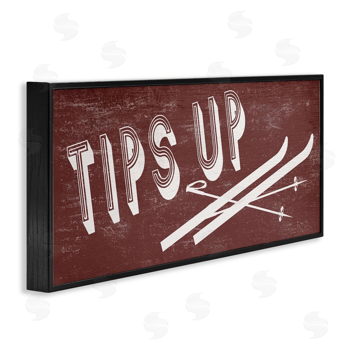 Stupell Studio Tips Up Phrase Retro Typography Ski Winter Sport