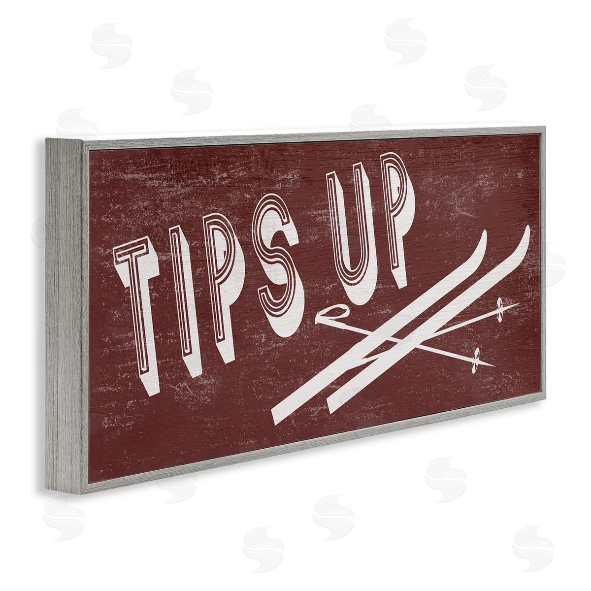 Stupell Studio Tips Up Phrase Retro Typography Ski Winter Sport