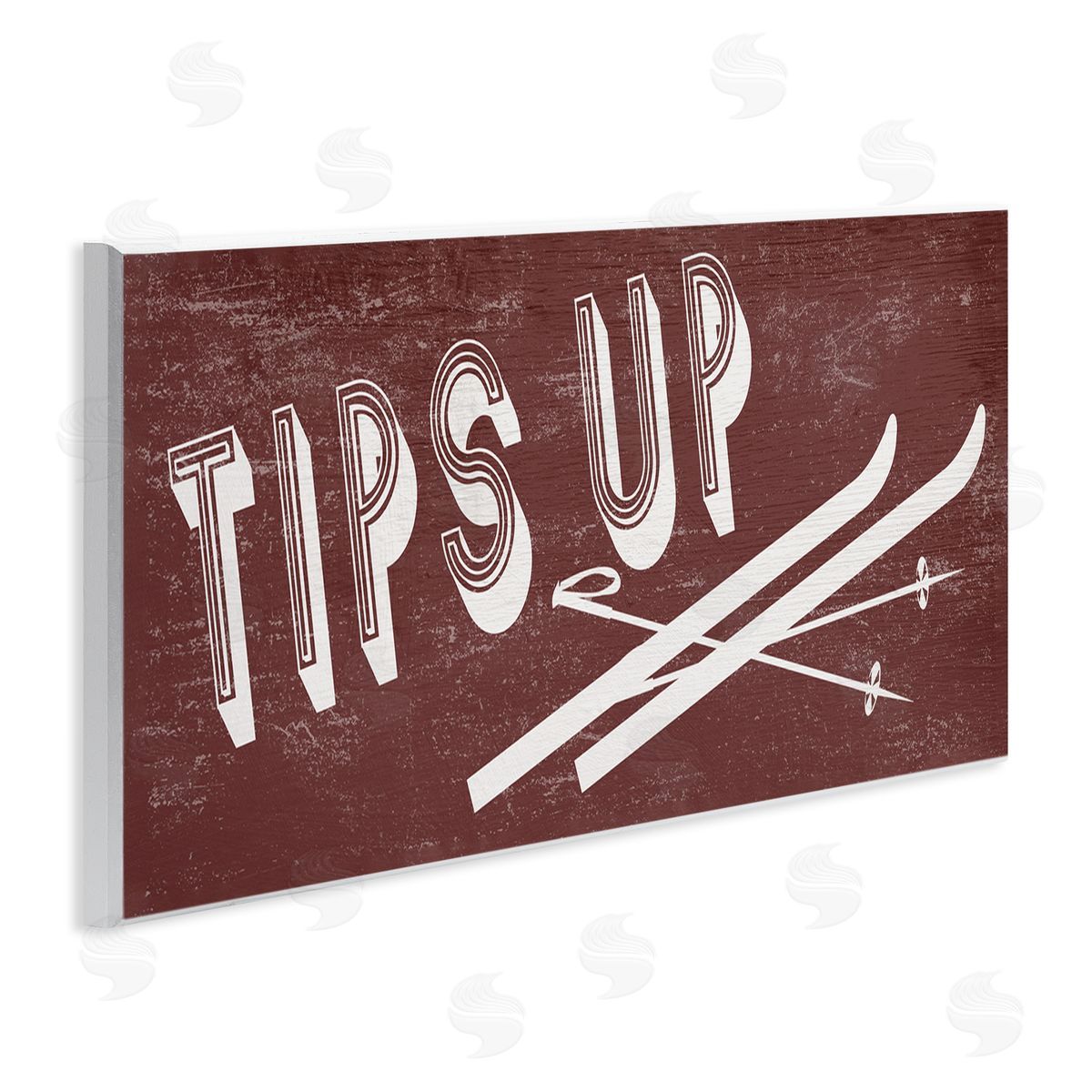 Stupell Studio Tips Up Phrase Retro Typography Ski Winter Sport