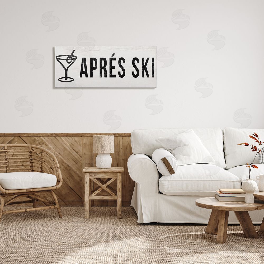 Stupell Studio Apr�s Ski Phrase Martini Glass with Olive