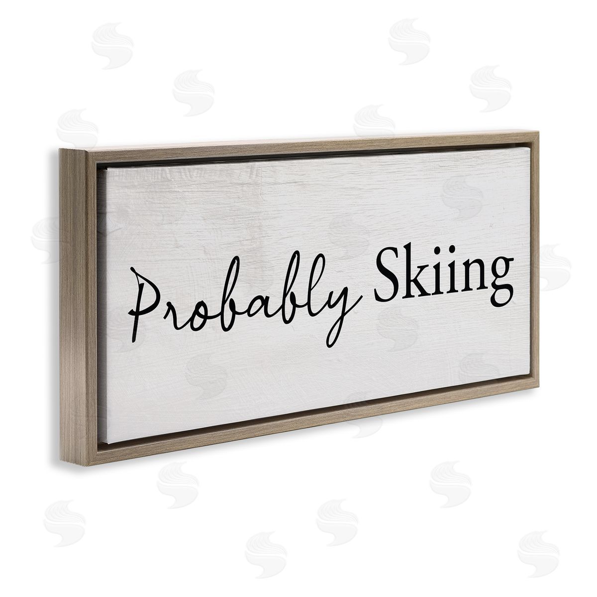 Stupell Studio Probably Skiing Phrase Rustic Winter Sports Sign