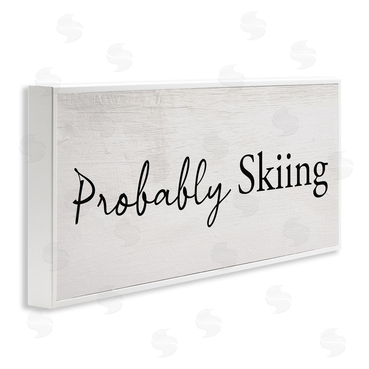 Stupell Studio Probably Skiing Phrase Rustic Winter Sports Sign