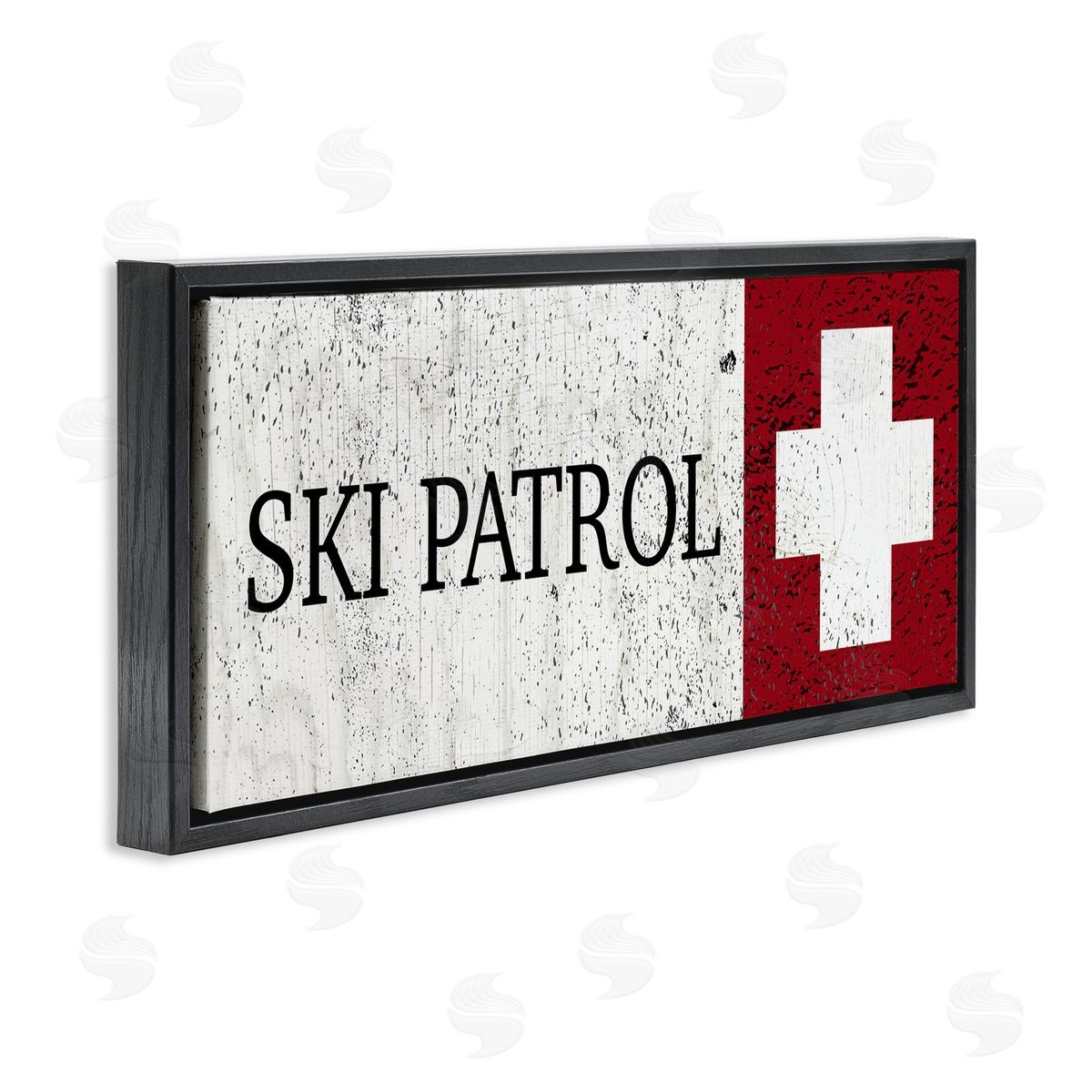 Valerie Wieners Distressed Ski Patrol Sign Rustic Grain Pattern