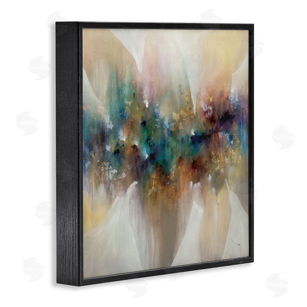K. Nari Abstract Expressive Painting Modern Blue Green Purple Tones Black Framed Glicee Wall Art Print