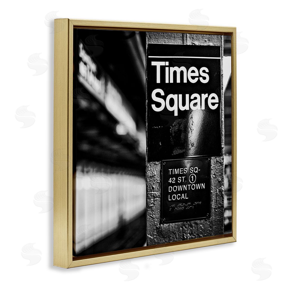 Susan Bryant Time Square Subway New York City Urban Photography Gold Floating Frame Canvas Wall Art Print